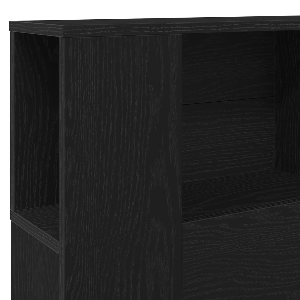 vidaXL Κεφαλάκι Κρεβατιού Μαύρο Δρυς - 160x19x104.5 εκ. Κατασκευασμένο από Επεξεργασμένο Ξύλο