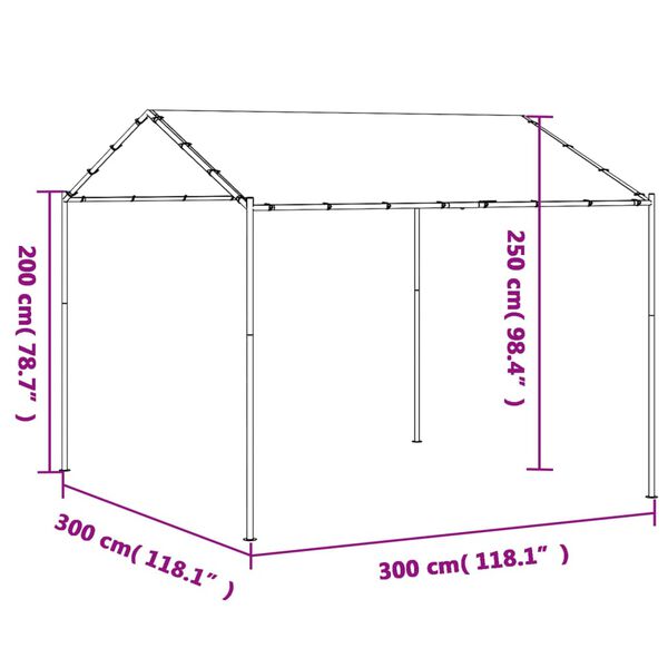 vidaXL Τέντα Ανθρακί 3 x 3 μ. από Ατσάλι και Ύφασμα