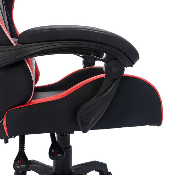 vidaXL Καρέκλα Racing με Φωτισμό RGB LED Κόκκινο/Μαύρο Συνθετικό Δέρμα