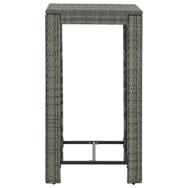 vidaXL Τραπέζι Μπαρ Κήπου Γκρι 60,5x60,5x110,5 εκ. από Συνθετικό Ρατάν