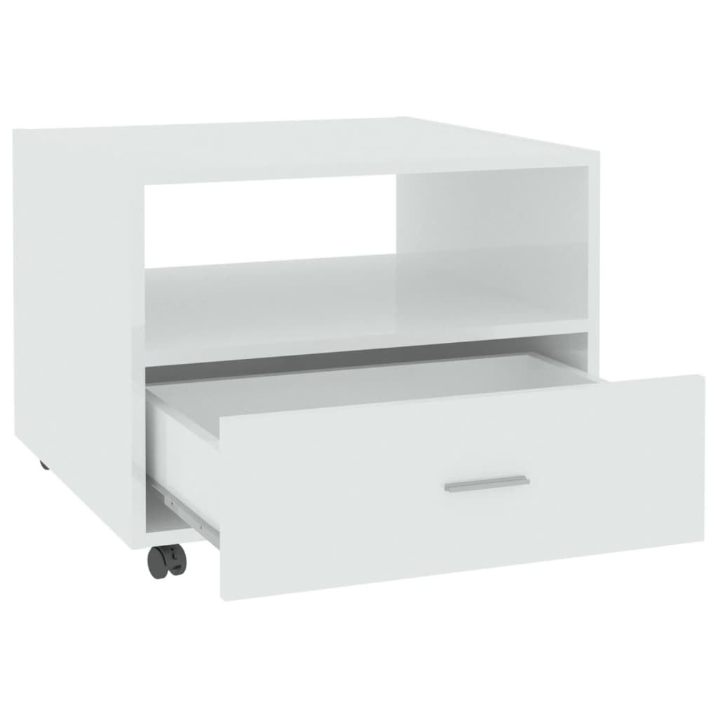 vidaXL Τραπεζάκι Σαλονιού Γυαλιστερό Λευκό 55x55x40 εκ. Επεξεργ. Ξύλο