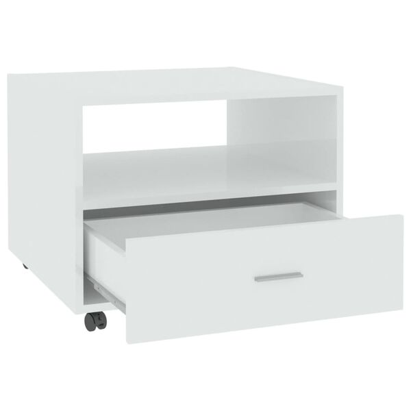 vidaXL Τραπεζάκι Σαλονιού Γυαλιστερό Λευκό 55x55x40 εκ. Επεξεργ. Ξύλο