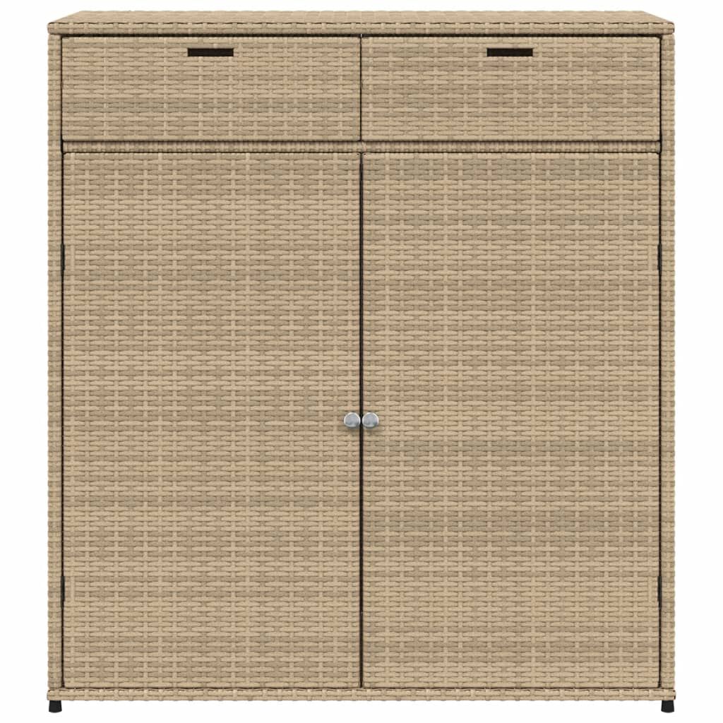 vidaXL Ντουλάπι Αποθήκευσης Κήπου Beige 105x55x113 εκ. Συνθετικό Ρατάν