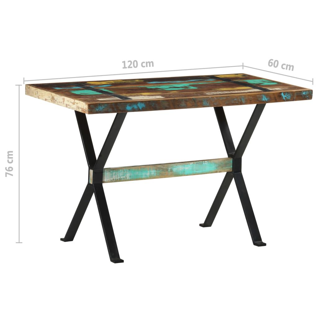 vidaXL Τραπεζαρία 120 x 60 x 76 εκ. από Μασίφ Ανακυκλωμένο Ξύλο
