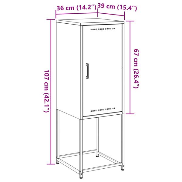 vidaXL Ντουλάπι Μαύρο 36x39x107 εκ. από Ατσάλι