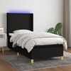 vidaXL &Kappa;&rho;&epsilon;&beta;ά&tau;&iota; Boxspring &mu;&epsilon; &Sigma;&tau;&rho;ώ&mu;&alpha; & LED &Mu;&alpha;ύ&rho;&omicron; 90x190 &epsilon;&kappa;. &Upsilon;&phi;&alpha;&sigma;&mu;ά&tau;&iota;&nu;&omicron;
