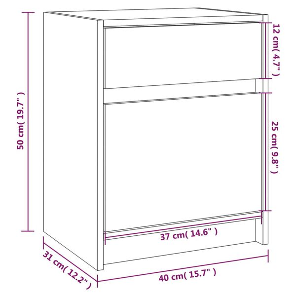 vidaXL Κομοδίνα 2 Τεμ. 40 x 31 x 50 εκ. από Μασίφ Ξύλο Πεύκου