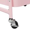 vidaXL Τρόλεϊ αποθήκευσης 3 επιπέδων ροζ 42x41,5x77 cm Ατσάλι