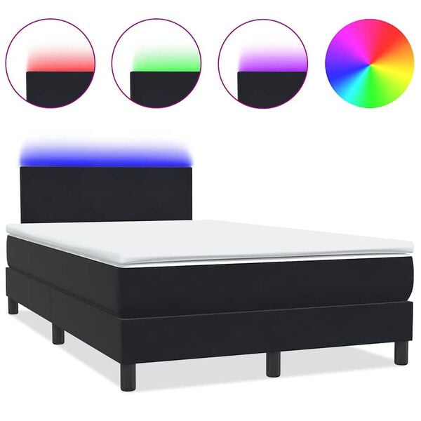 vidaXL &Kappa;&rho;&epsilon;&beta;ά&tau;&iota; Boxspring &mu;&epsilon; &Sigma;&tau;&rho;ώ&mu;&alpha; & LED &Mu;&alpha;ύ&rho;&omicron; 120x210 &epsilon;&kappa;. &Beta;&epsilon;&lambda;&omicron;ύ&delta;&iota;&nu;&omicron;