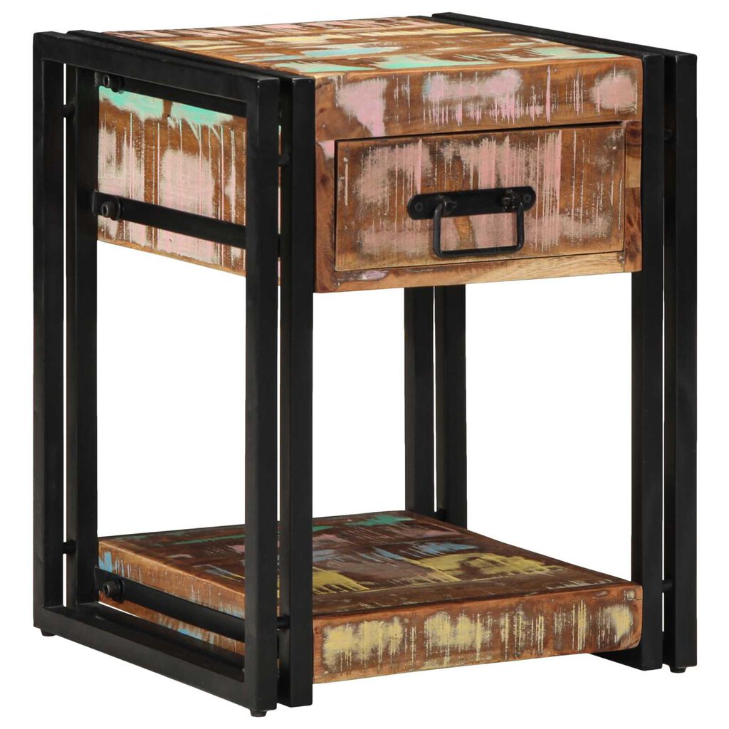vidaXL Κομοδίνα 2 τμχ 40x40x50 εκ. Μασίφ Ανακυκλωμένο Ξύλο