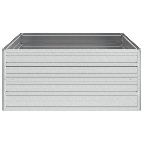 vidaXL Ζαρντινιέρα Υπερυψωμένη Ασημί 100x100x45 εκ. Γαλβανισμ. Χάλυβας