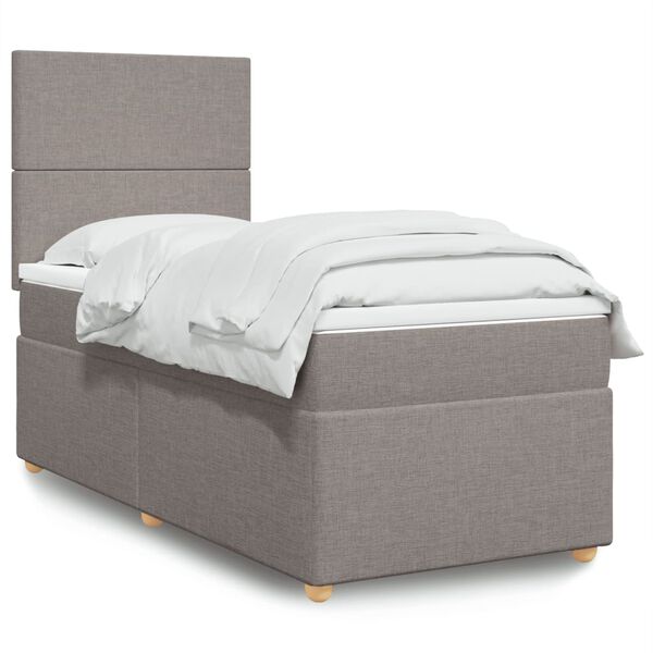 vidaXL &Kappa;&rho;&epsilon;&beta;ά&tau;&iota; Boxspring &mu;&epsilon; &Sigma;&tau;&rho;ώ&mu;&alpha; Taupe 80x200 &epsilon;&kappa;. &Upsilon;&phi;&alpha;&sigma;&mu;ά&tau;&iota;&nu;&omicron;