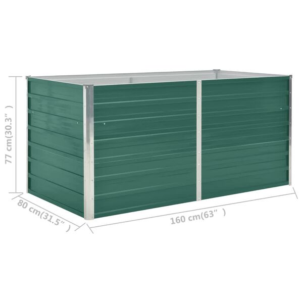 vidaXL Ζαρντινιέρα Ψηλή Πράσινη 160x80x77 εκ. Γαλβανισμένος Χάλυβας