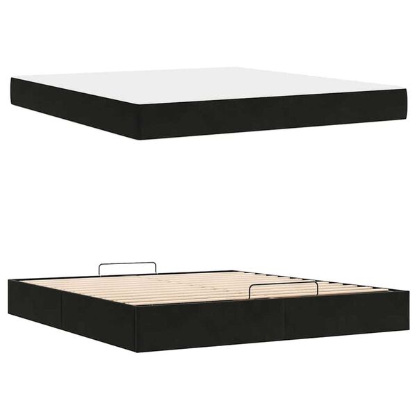 vidaXL Σκελετός Κρεβατιού Μαύρο 180 x 200 cm Βελούδο