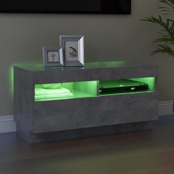 vidaXL Έπιπλο Τηλεόρασης με LED Γκρι Σκυροδέματος 80 x 35 x 40 εκ.