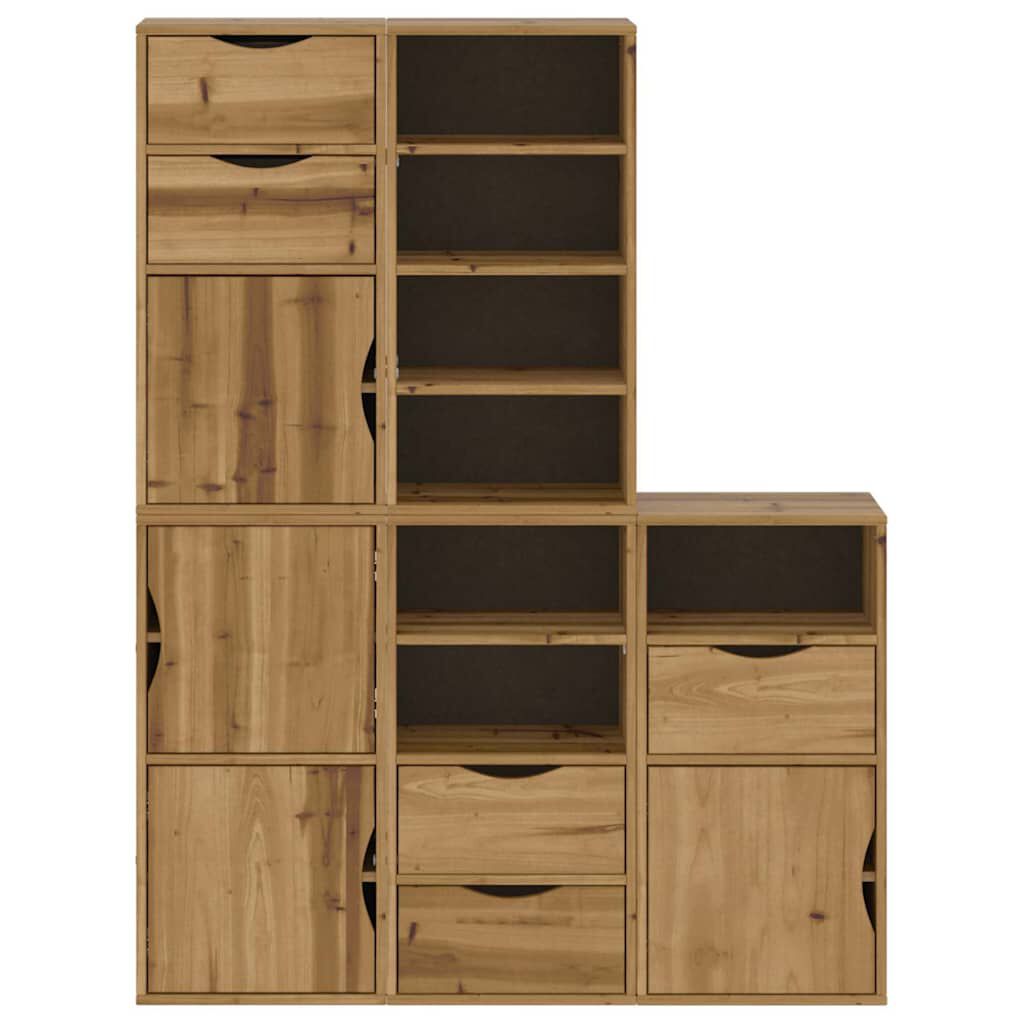 vidaXL Πλαϊνά ντουλάπια 5 τεμ. ODDA 40x24x79 εκ. από Μασίφ Ξύλο Πεύκου