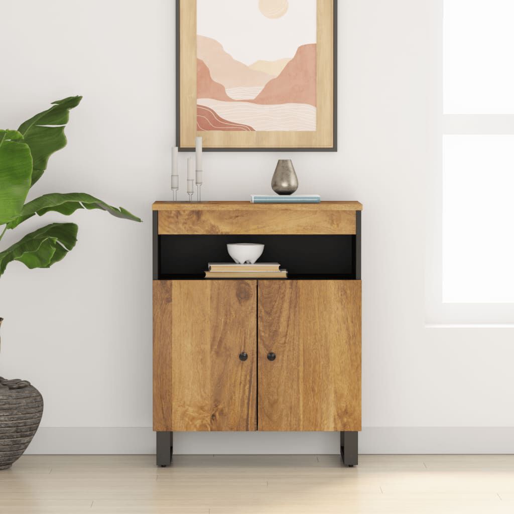 vidaXL Ντουλάπι με 2 Πόρτες 60 x 33 x 75 εκ. από Μασίφ Ξύλο Μάνγκο