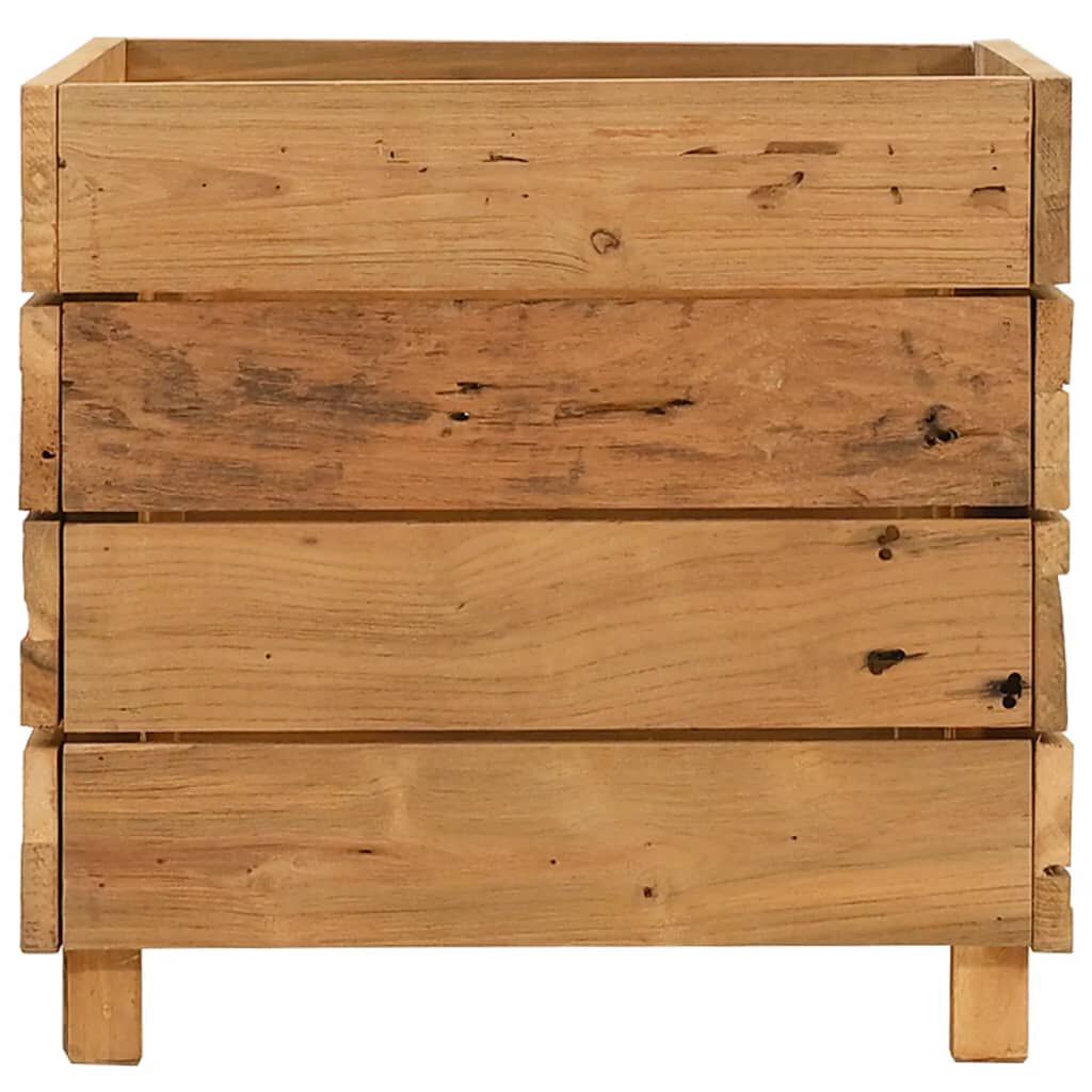 vidaXL Ζαρντινιέρα Υπερυψωμένη 50x40x38 εκ. Ανακυκλ. Ξύλο Teak/Ατσάλι