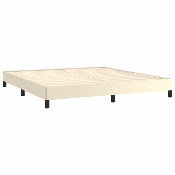 vidaXL Πλαίσιο Κρεβατιού Κρεμ 180x200 εκ. από Συνθετικό Δέρμα