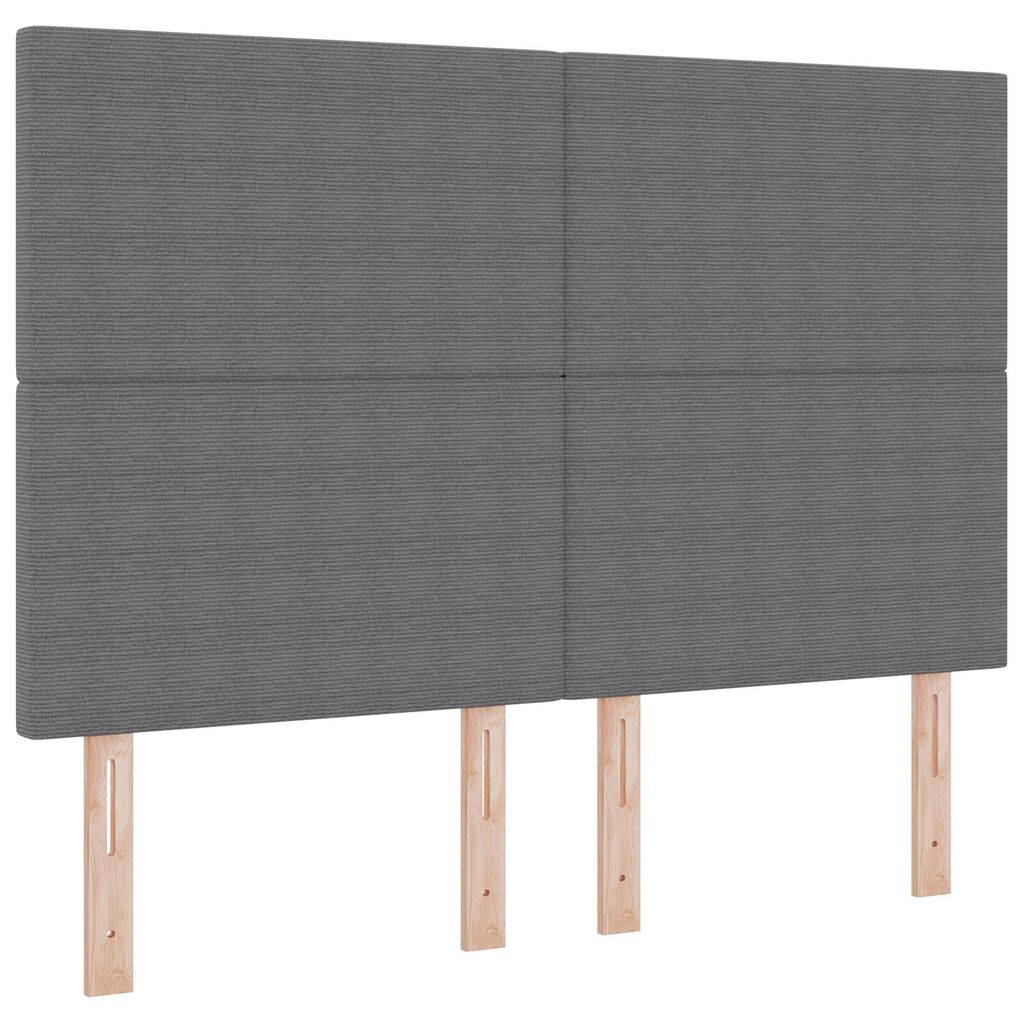 vidaXL Κρεβάτι με Στήριξη & LED Φως Γκρι 160x200 εκ Βελούδο