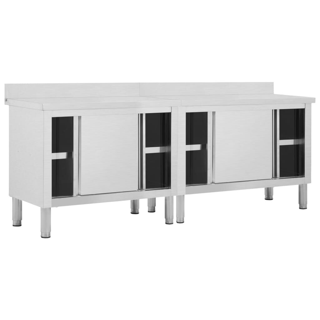 vidaXL Ερμάρια Συρόμενες Πόρτες 2 τεμ. 240x50x(95-97) εκ. Ανοξ. Ατσάλι