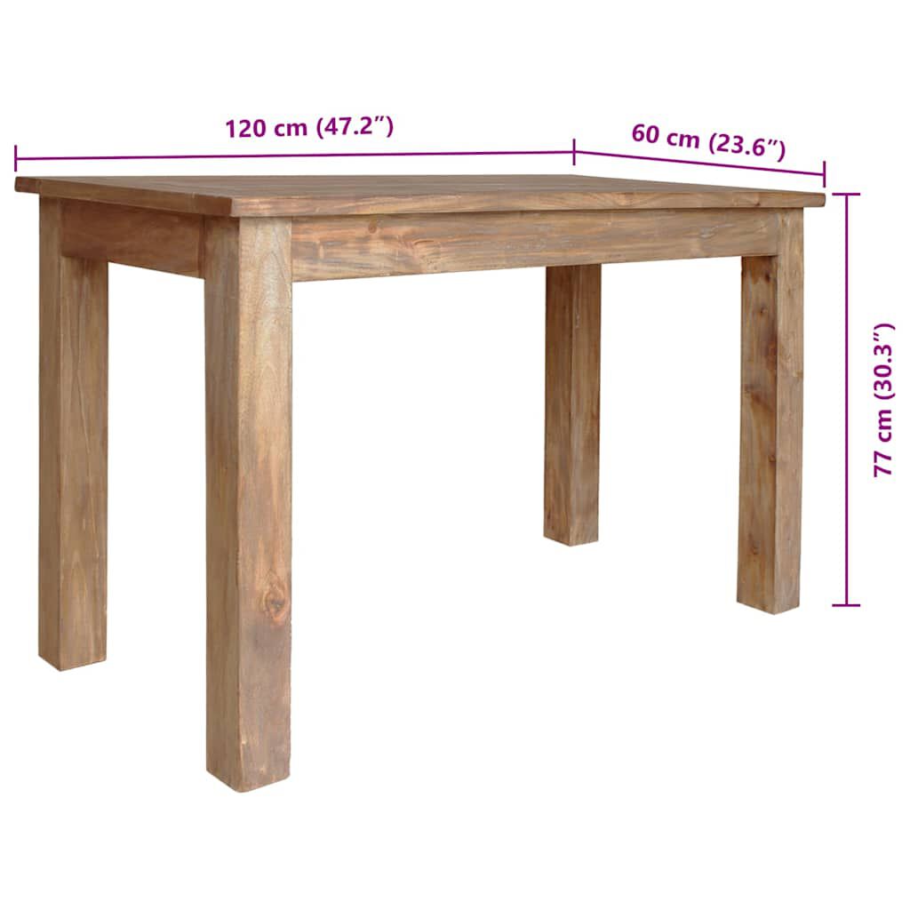 vidaXL Τραπεζαρία 120 x 60 x 77 εκ. από Μασίφ Ξύλο Μαόνι