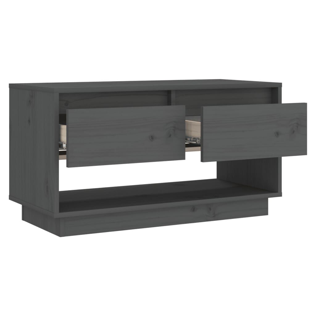vidaXL Έπιπλο Τηλεόρασης Γκρι 74 x 34 x 40 εκ. από Μασίφ Ξύλο Πεύκου