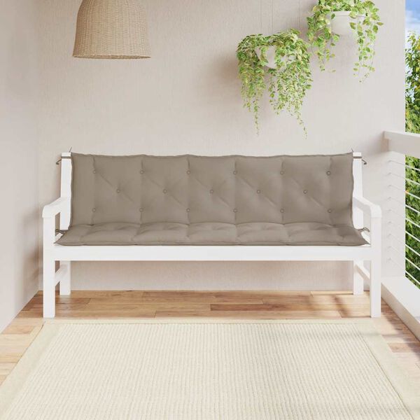 vidaXL Μαξιλάρι Πάγκου Κήπου Taupe 180x(50+50)x7 εκ. Ύφασμα Oxford