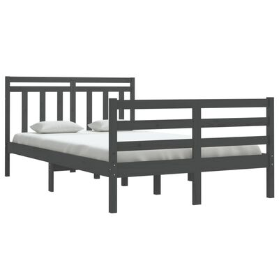 vidaXL Πλαίσιο Κρεβατιού Γκρι 120 x 200 εκ. από Μασίφ Ξύλο