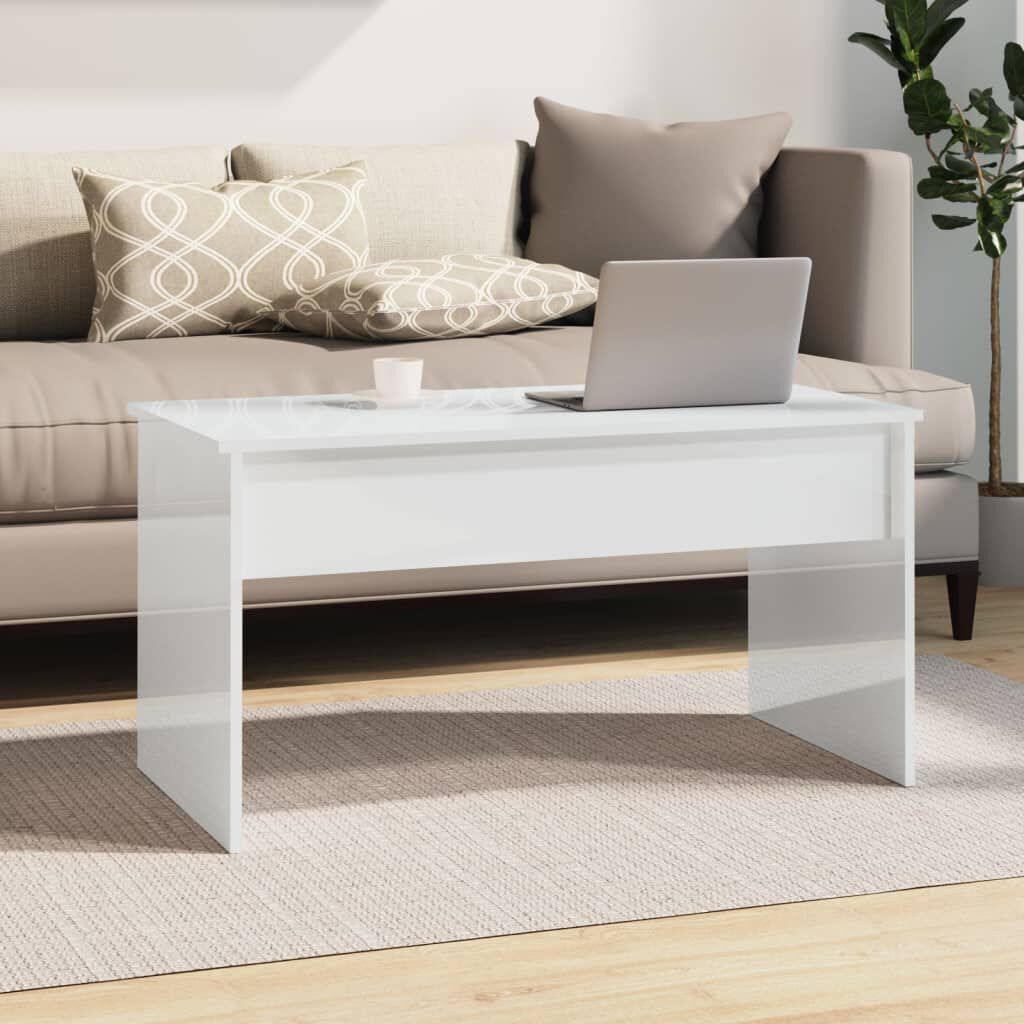 vidaXL Τραπεζάκι Σαλονιού Γυαλ. Λευκό 102x50,5x52,5 εκ. Επεξεργ. Ξύλο