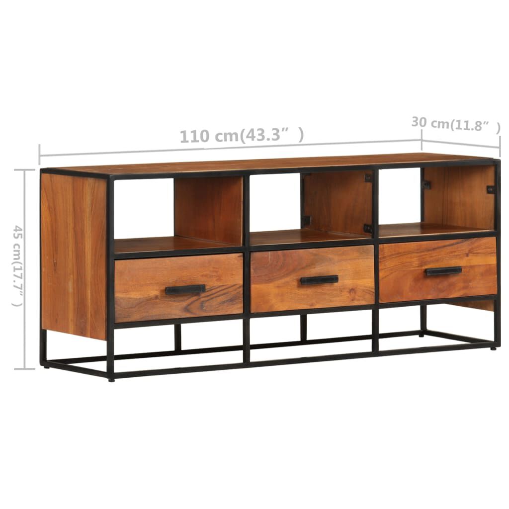 vidaXL Έπιπλο Τηλεόρασης 110 x 30 x 45 εκ. από Μασίφ Ξύλο Ακακίας