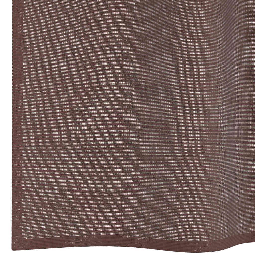 vidaXL Κουρτίνες Voile με ροδέλες 2 τεμάχια Καφέ 140x140 εκ.