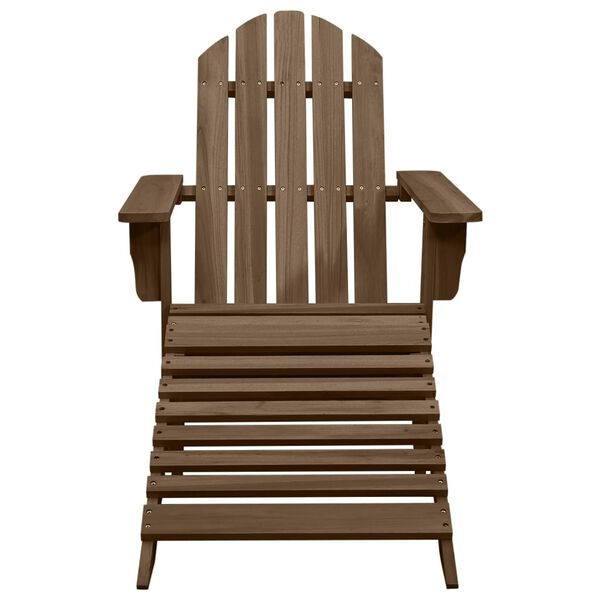 vidaXL Καρέκλα Κήπου Adirondack Καφέ με Ottoman & Τραπέζι Ξύλο Ελάτης