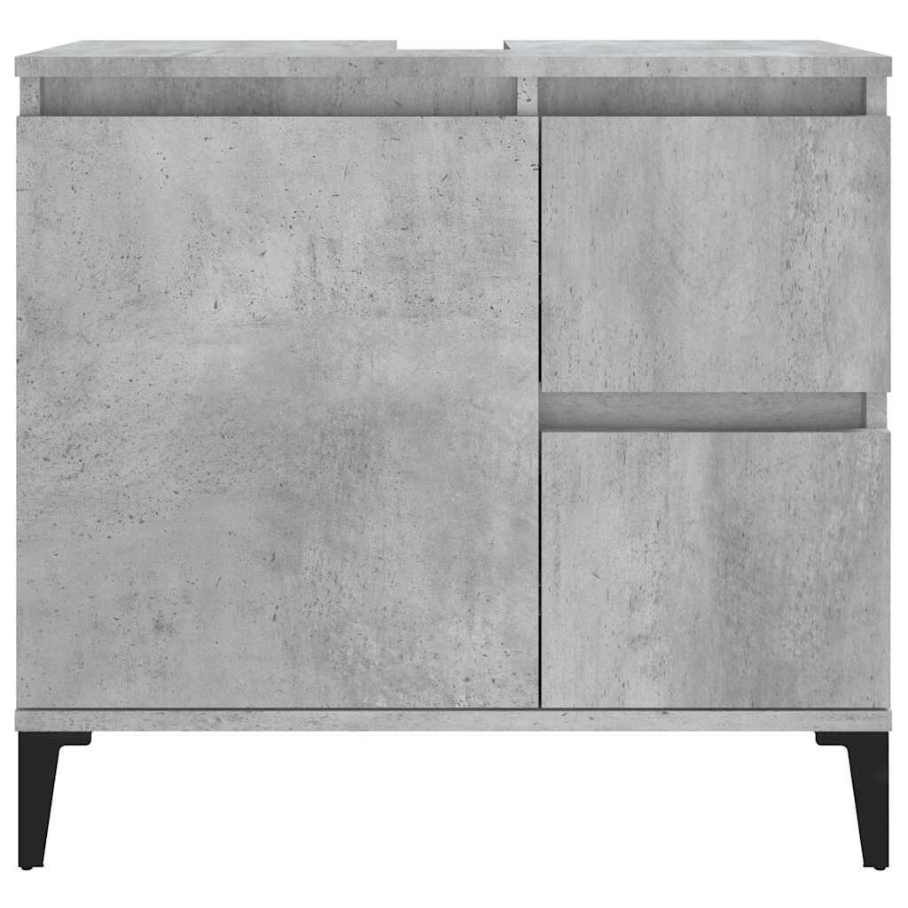 vidaXL Ντουλάπι Μπάνιου Γκρι Σκυροδέματος 65x33x60 εκ. Επεξ. Ξύλο