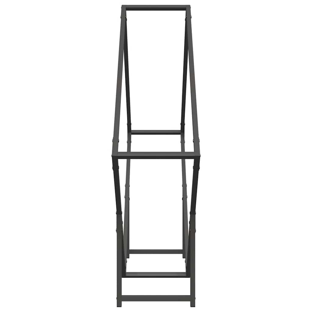 vidaXL Ράφι για καυσόξυλα Μαύρο 100x25x100 cm Ατσάλι ψυχρής έλασης