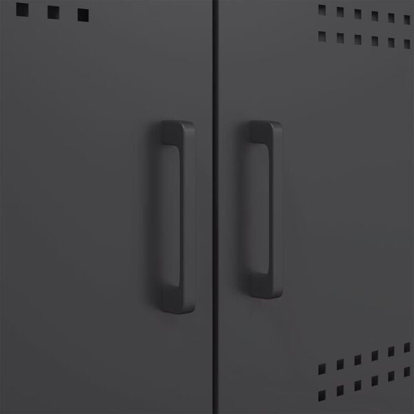 vidaXL Ντουλάπι Μαύρο 100,5x39x79 εκ. από Χάλυβα