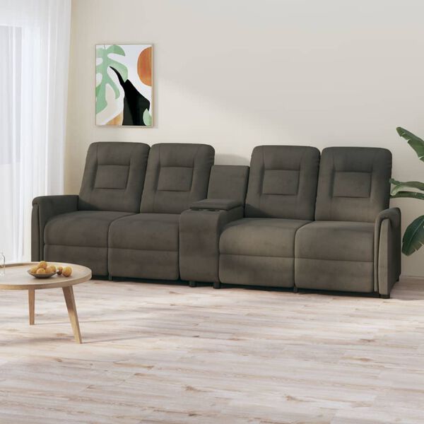 vidaXL Πολυθρόνα Μασάζ Τετραθέσια & Ποτηροθήκη Σκ. Γκρι