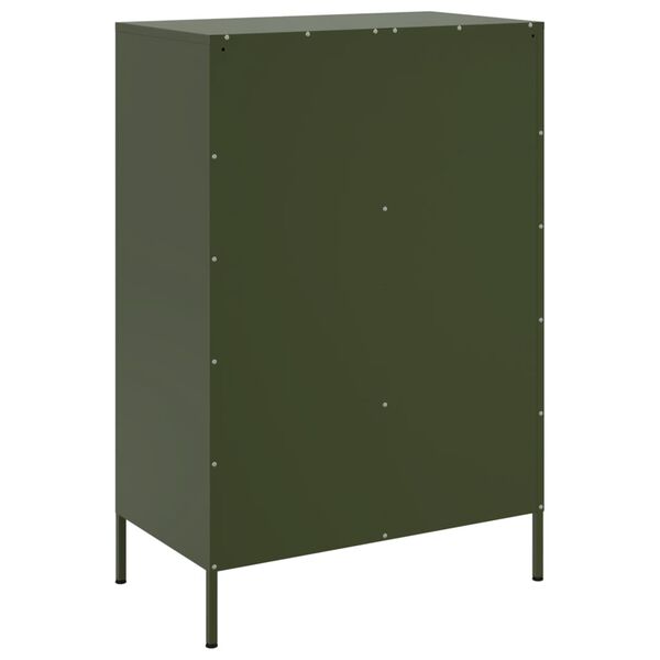 vidaXL Ντουλάπι Πράσινο Λαδί 68x39x101,5 εκ. από Ατσάλι
