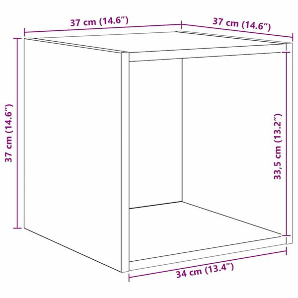 vidaXL Σετ επίπλου τηλεόρασης 4 pcs Μαύρη δρυς 37 x 37 x 142.5 εκ
