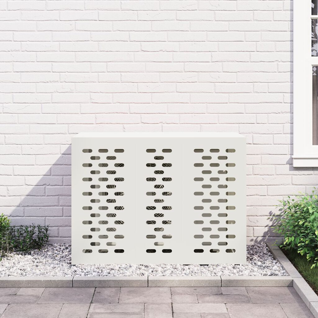 vidaXL Κάλυμμα Κλιματιστικού Λευκό 110x50x80 εκ Χάλυβας