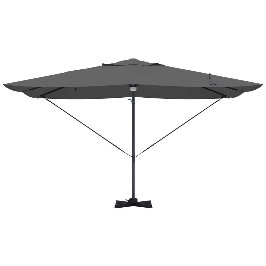 vidaXL Ανυψωμένο Ρομά Παρασόλ με LEDs Ανθρακί, 352x251x265 εκ., Αλουμίνιο