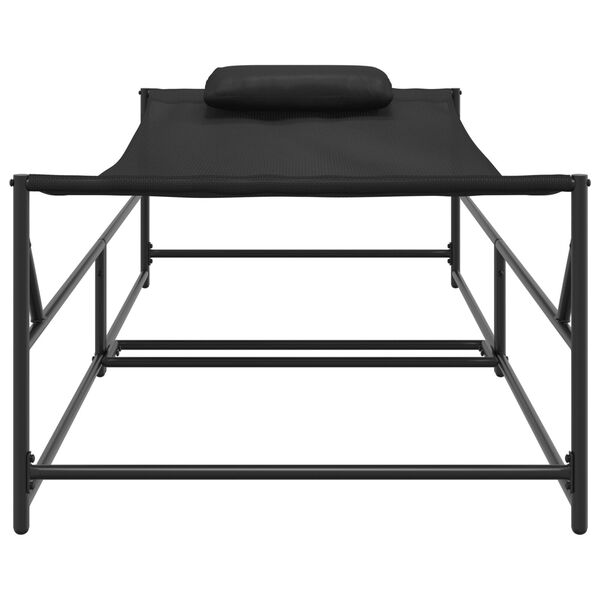 vidaXL Ξαπλώστρα Κήπου - Ανθρακί - 200x74x73 εκ. - Χάλυβας & Τεξτιλίνη