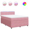 vidaXL &Kappa;&rho;&epsilon;&beta;ά&tau;&iota; Boxspring &mu;&epsilon; &Sigma;&tau;&rho;ώ&mu;&alpha; &Rho;&omicron;&zeta; 140x200 &epsilon;&kappa;. &Beta;&epsilon;&lambda;&omicron;ύ&delta;&iota;&nu;&omicron;