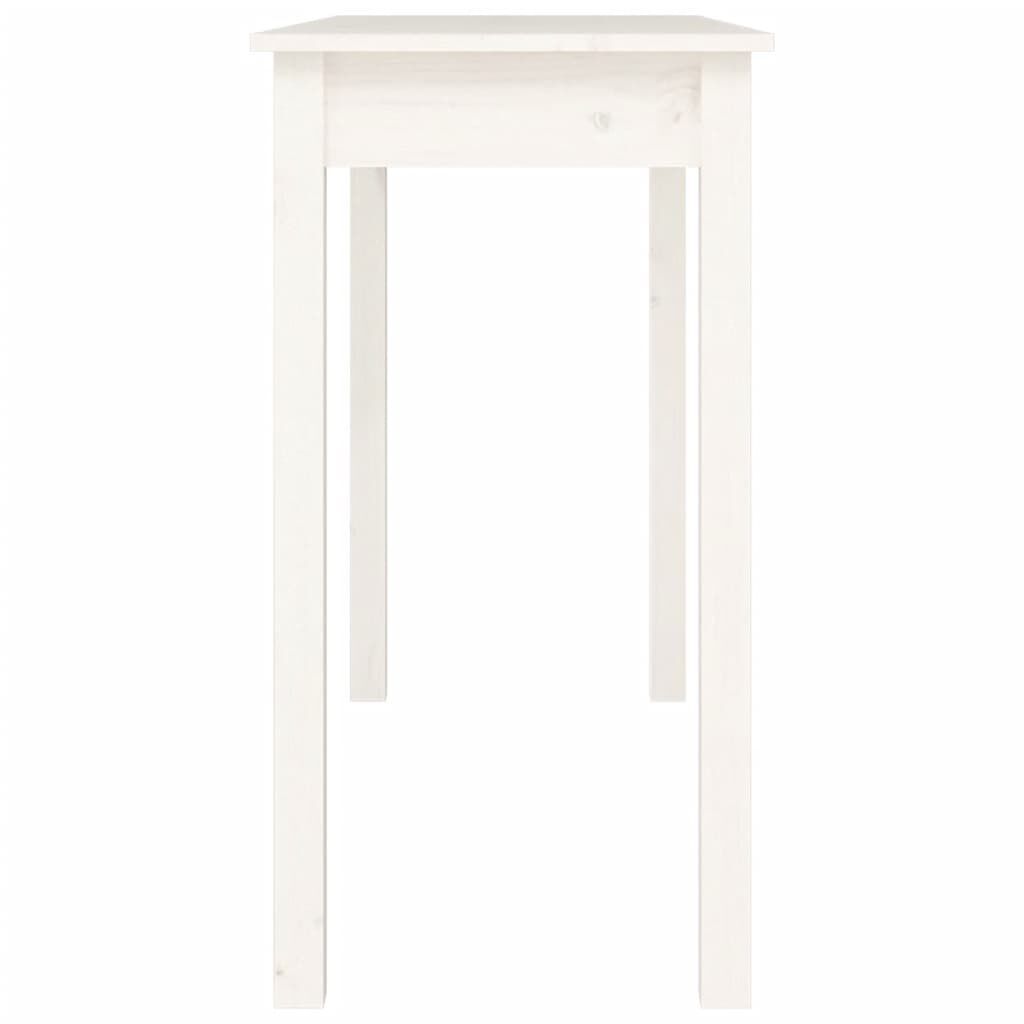 vidaXL Τραπέζι Κονσόλα Λευκό 110 x 40 x 75 εκ. από Μασίφ Ξύλο Πεύκου