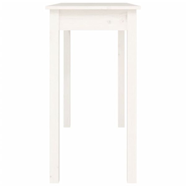 vidaXL Τραπέζι Κονσόλα Λευκό 110 x 40 x 75 εκ. από Μασίφ Ξύλο Πεύκου