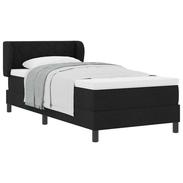 vidaXL Κρεβάτι box spring με στρώμα Μαύρο 100 x 200 cm ύφασμα