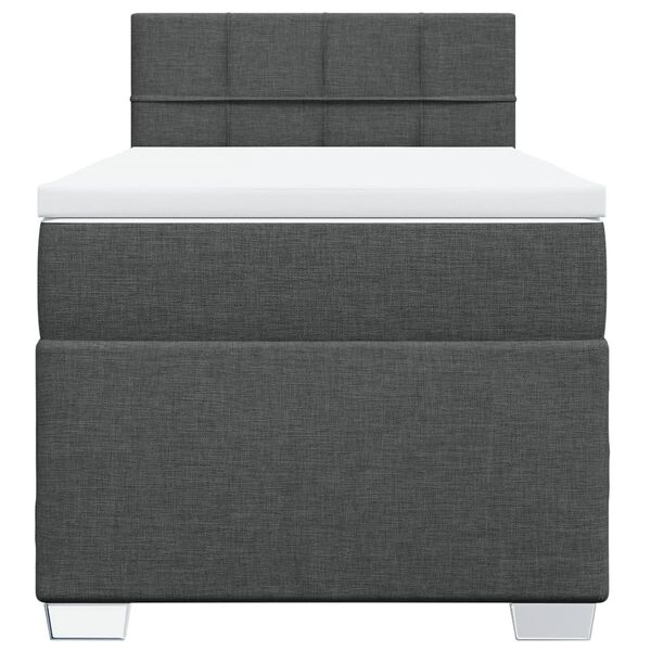 vidaXL Κρεβάτι Boxspring με Στρώμα Σκούρο Γκρι 80x200 εκ. Υφασμάτινο