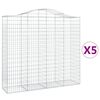 vidaXL Συρματοκιβώτια Τοξωτά 5 τεμ. 200x50x180/200 εκ. Γαλβαν. Ατσάλι