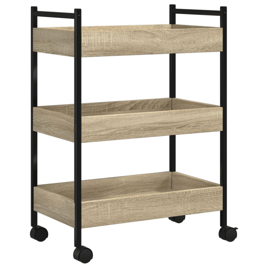 vidaXL Τρόλεϊ Κουζίνας Sonoma Δρυς 50x30x70 εκ. από Επεξεργασμένο Ξύλο