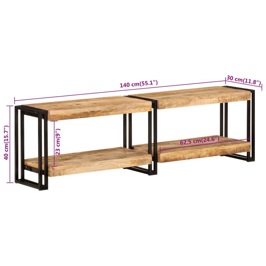 vidaXL Έπιπλο Τηλεόρασης 140 x 30 x 40 εκ. από Μασίφ Ξύλο Μάνγκο